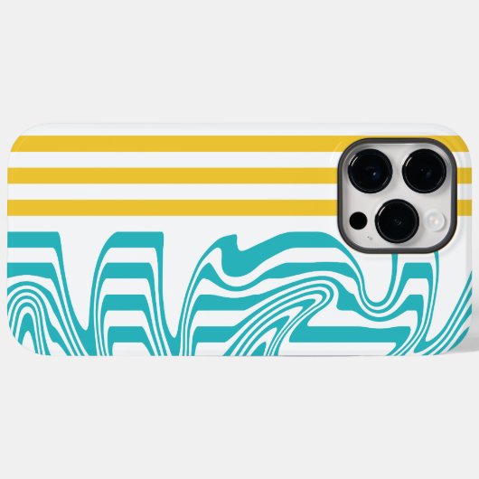 Coques Case-Mate iPhone Fissures et torsades en Turquoise et Jaune (Verso (horizontal))