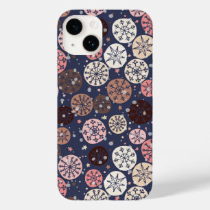 Coque Pour iPhone 14 Flacons de neige bleu rose