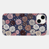 Coques Case-Mate iPhone Flacons de neige bleu rose (Verso (horizontal))
