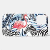 Coques Case-Mate iPhone Flair tropical : Flamant rose Zebra Paradise (Verso (horizontal))