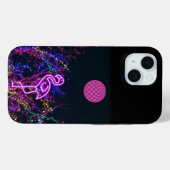 Coques Case-Mate iPhone Flamant rose à la soirée dansante. (Verso (horizontal))