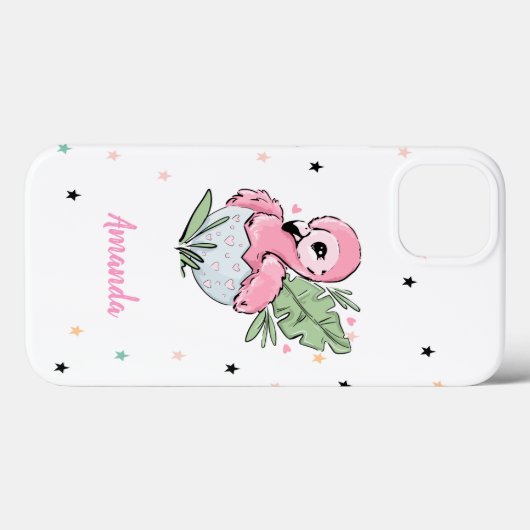 Coques Case-Mate iPhone Flamant rose bébé chic, Étoiles, Princesse (Verso (horizontal))
