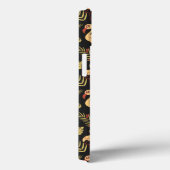 Coques Case-Mate iPhone Flamant rose continu motif fleurs jaune et blanc (Verso / Droite)