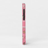 Coques Case-Mate iPhone Flamant rose de Noël rose mignon et Motif d'ananas (Dos/Gauche)