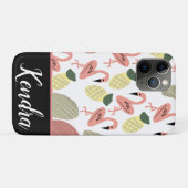 Coques Case-Mate iPhone Flamant rose d'été Doodles tirés à la main (Dos (Horizontal))