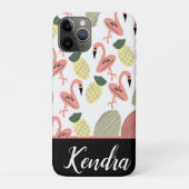 Coques Case-Mate iPhone Flamant rose d'été Doodles tirés à la main (Dos)