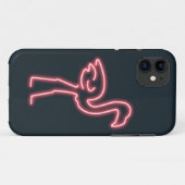 Coques Case-Mate iPhone Flamant rose en rose néon (Dos (Horizontal))