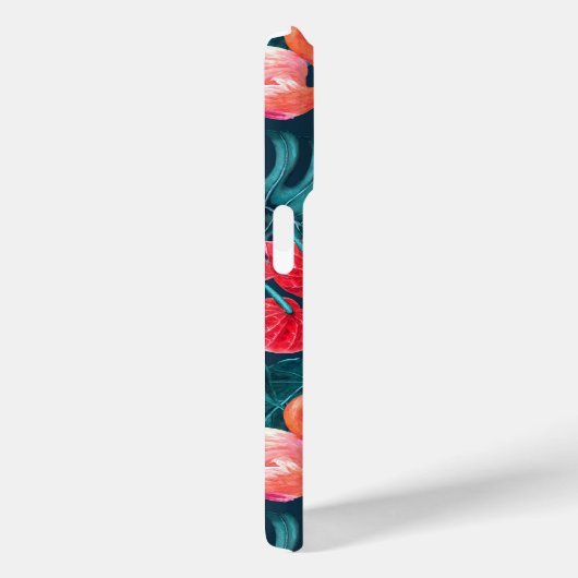 Coques Case-Mate iPhone Flamant rose et aquarelle du jardin tropical (Verso / Droite)