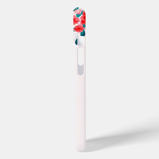 Coques Case-Mate iPhone Flamant rose floral tropical mignon (Verso / Gauche)