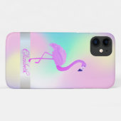 Coques Case-Mate iPhone Flamant Rose Holographique Ombré (Dos (Horizontal))
