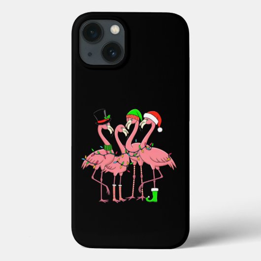 Coques Case-Mate iPhone Flamant rose Joyeux Noël Drôle Flamant rose Lover (Verso)