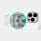 Coques Case-Mate iPhone Flamant rose Love (Saint-Valentin tropical) Coque- (Verso (horizontal))