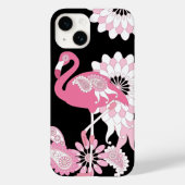 Coques Case-Mate iPhone Flamant rose moderne noir rose (Verso)