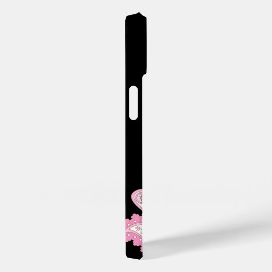 Coques Case-Mate iPhone Flamant rose moderne noir rose (Verso / Droite)