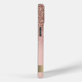 Coques Case-Mate iPhone Flamant Rose Moderne Paillettes Sequins (Verso / Droite)