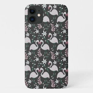 Case-Mate iPhone Case Flamant rose motif transparent blanc sur arrière -
