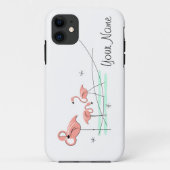 Coques Case-Mate iPhone Flamant rose Ocean Trio 'Nom' iPhone 11 dur (Dos)