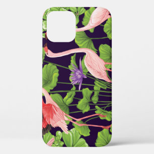Case-Mate iPhone Case Flamant rose, plantes tropicaux, arrière - plan no