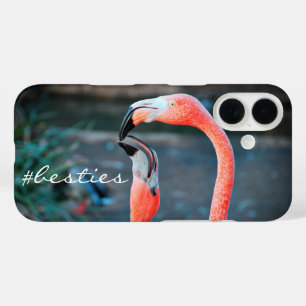 Coques iPhone 16 Flamant rose rose Amis Photo Besties Script