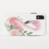 Coques Case-Mate iPhone Flamant rose rose Aquarelle tropicale Florale avec (Dos (Horizontal))