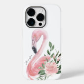 Coques Case-Mate iPhone Flamant rose rose Aquarelle tropicale Florale avec (Verso)