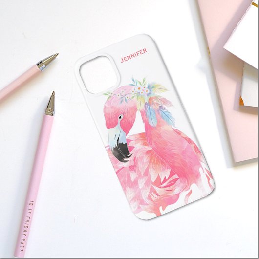 Coques Case-Mate iPhone Flamant rose rose chic personnalisé