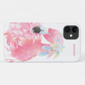 Coques Case-Mate iPhone Flamant rose rose chic personnalisé (Dos (Horizontal))