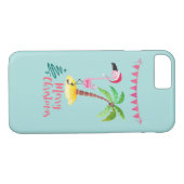 Coques Case-Mate iPhone Flamant rose Rose Dans Un Chapeau De Père Noël Par (Dos (Horizontal))