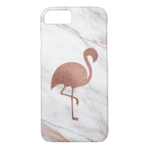 Case-Mate iPhone Case Flamant rose rose de feuille d'or sur le motif de