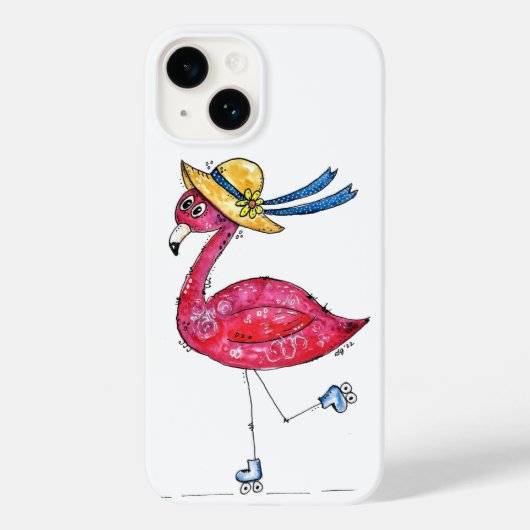 Coques Case-Mate iPhone Flamant rose rose mignon et capricieux sur les pat (Verso)