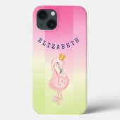 Coques Case-Mate iPhone Flamant rose rose mignon Ombre rayé (Verso)