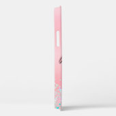 Coques Case-Mate iPhone Flamant rose rose monogramme (Verso / Droite)