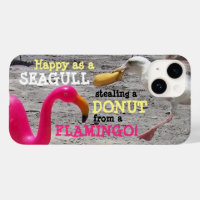 Flamant rose rose Mouette  Plage Humour de vacance