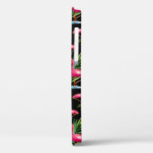 Coques Case-Mate iPhone Flamant rose rose sur noir (Verso / Gauche)