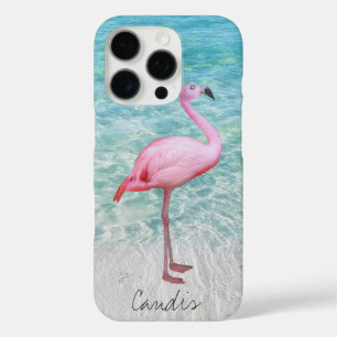 Coques iPhone 16 Pro Flamant rose rose Tropical Beach Modern Ajouter Vo