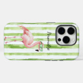 Coques Case-Mate iPhone Flamant rose rose vert (Verso (horizontal))