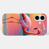 Coques Case-Mate iPhone Flamant rose Sunset Tropical Beach (Verso (horizontal))