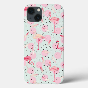 Etui iPhone 13 Flamant rose Sur Les Pois