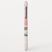 Coques Case-Mate iPhone Flamant rose tropical féminin avec Monogramme (Dos/Gauche)
