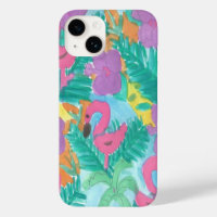Flamant rose Tropical Jungle Motif