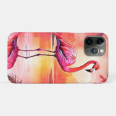 Coques Case-Mate iPhone Flamant rose tropicale dynamique (Dos (Horizontal))