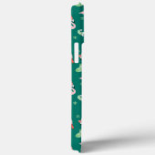 Coques Case-Mate iPhone Flamant Rose Vert Modèle de Fêtes de Noël  (Verso / Droite)
