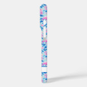 Coques Case-Mate iPhone Flamants avec fleurs roses monogrammées (Verso / Gauche)