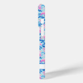 Coques Case-Mate iPhone Flamants avec fleurs roses monogrammées (Verso / Gauche)