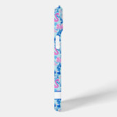 Coques Case-Mate iPhone Flamants avec fleurs roses monogrammées (Verso / Droite)