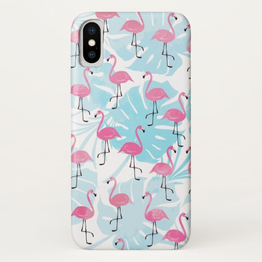 Coques Case-Mate iPhone Flamants gracieux et feuilles de monstère (Dos)