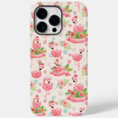 Coques Case-Mate iPhone Flamants mignons et fleurs tropicales (Verso)