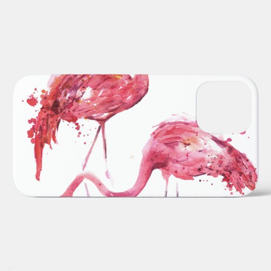 Coques Case-Mate iPhone Flamants roses aquarelle, Design élégant. (Verso (horizontal))