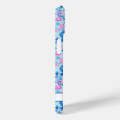 Coques Case-Mate iPhone Flamants roses avec fleurs roses monogrammées (Verso / Droite)