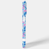 Coques Case-Mate iPhone Flamants roses avec fleurs roses monogrammées (Verso / Droite)